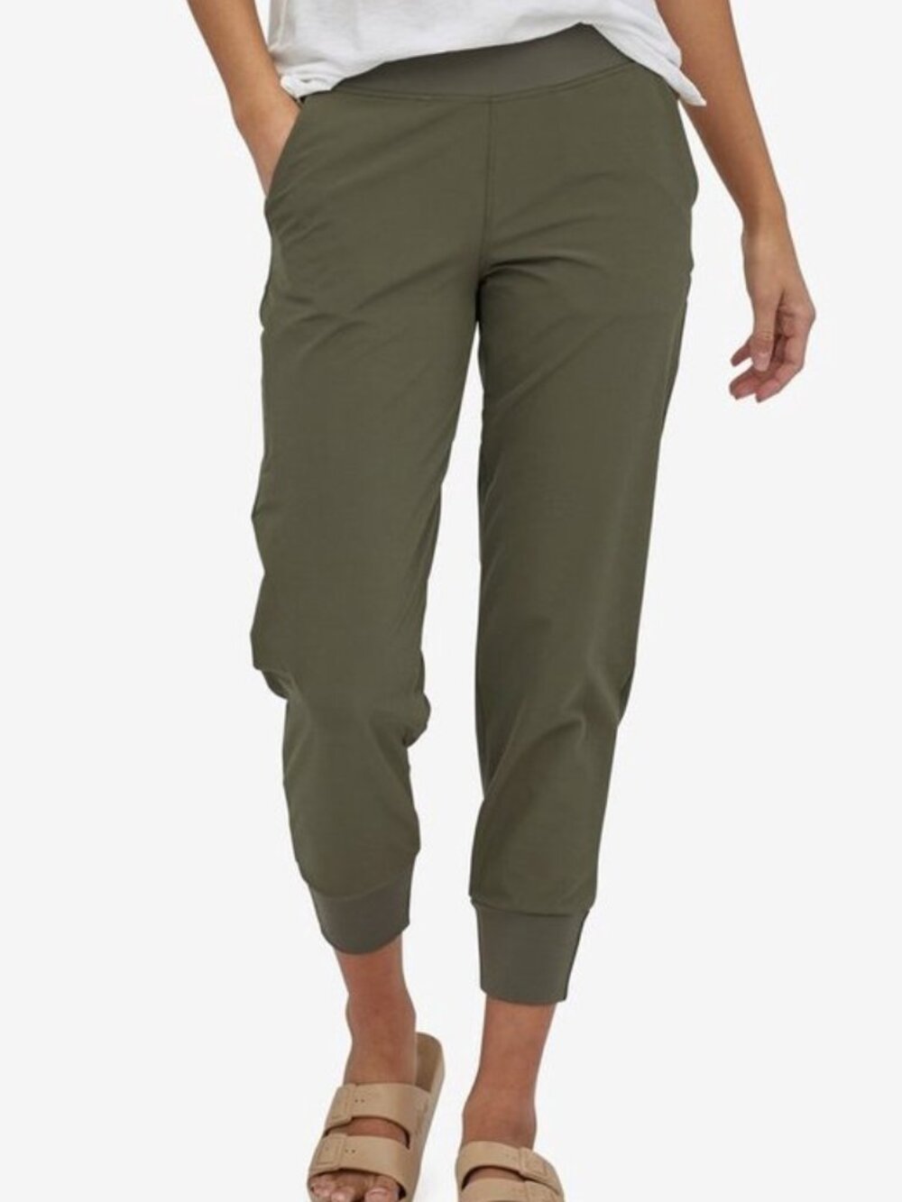 Patagonia Happy Hike Studio Pants Basin Green Olive Joggers Size 2